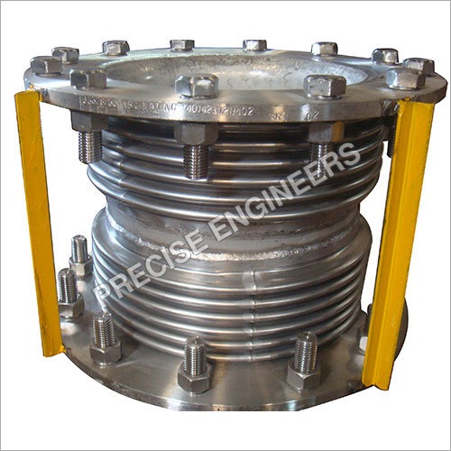Universal Expansion Joint - Stainless Steel, 100mm Size | 10 Bar Pressure, -20 to 200°C Temp, Flanged Connection, 4 Bellows, Polished Finish