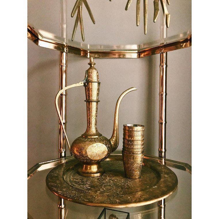 Brass Silver Dallah Set Size: Customize