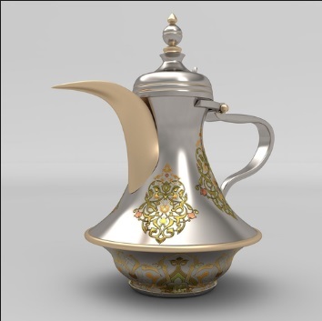 Gold Vintage Brass Arabic Dallah Coffee Set