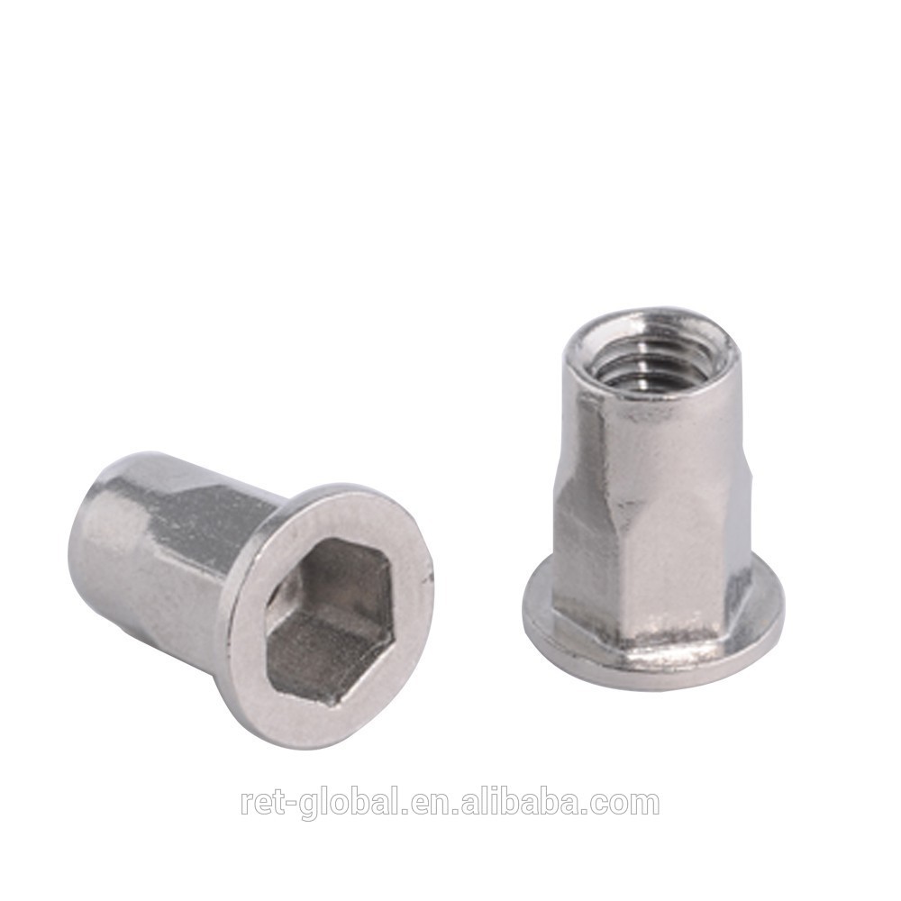 Stainless Steel Blind Rivet Nuts Semi-hex Large Flange