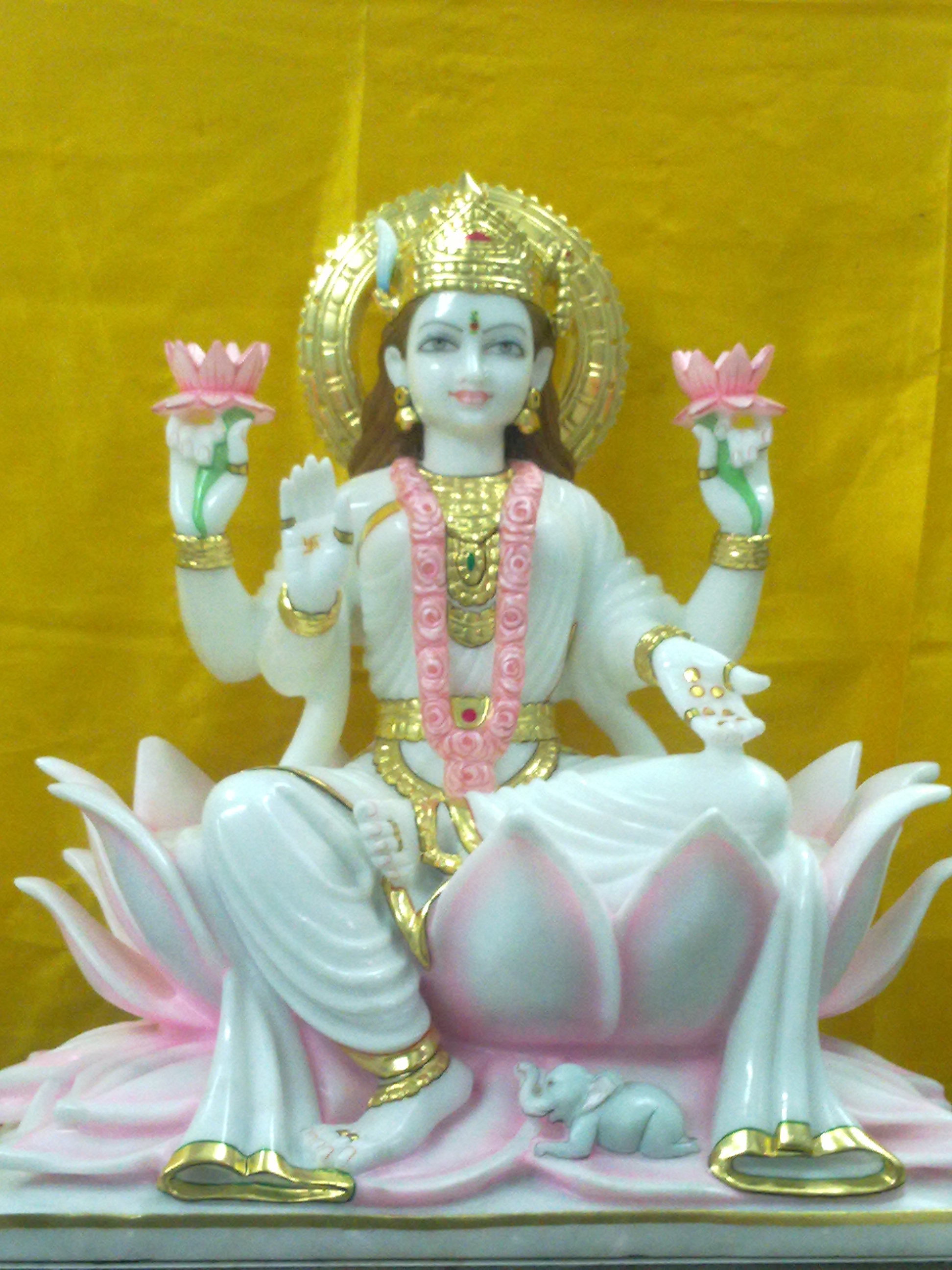 Painting Marble Mata Laxmi Staue