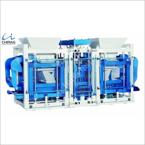 Cement Block Machine - Semiautomatic Design, Fly Ash Raw Material, Blue Color, High Pressure Steam Curing, Advanced Hydraulic Control, Quick Material Feeding System