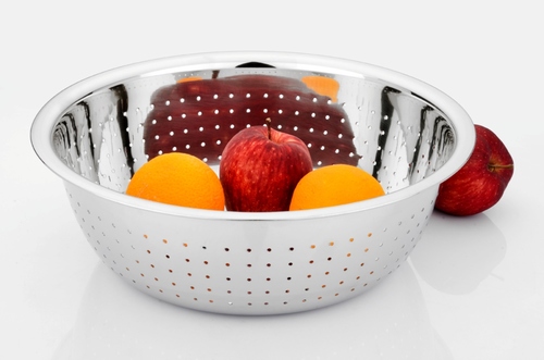 Stainless Steel Chinese Colander - Silver Finish | Efficient Food Draining, Easy Stacking for Compact Storage, Ideal for Hotels and Restaurants