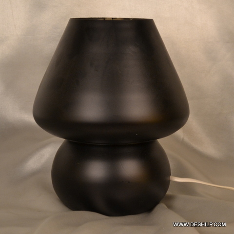 Black Purple Effect Glass Silver Table Lamp