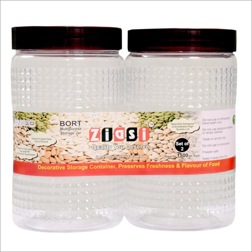 Plastic Jar - 1000ml, 15x10cm , Clear Color, Screw-On Lid, Airtight Seal, Durable Plastic, Stackable Design, Easy to Clean, Food Safe