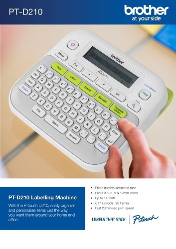 Brother Label Printer Pt-d210 - Attributes: Durable