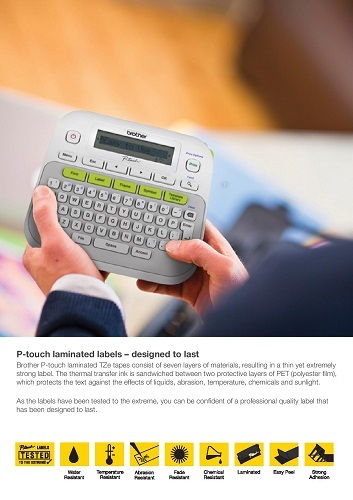 Brother Label Printer Pt-d210 - Attributes: Durable