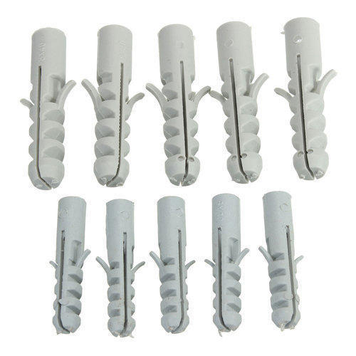Plastic Wall Plug - High Density Polyethylene, 25mm To 50mm Sizes, White Color, Versatile Wall Anchors