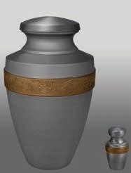 Silver Sky Blue Brass Urn