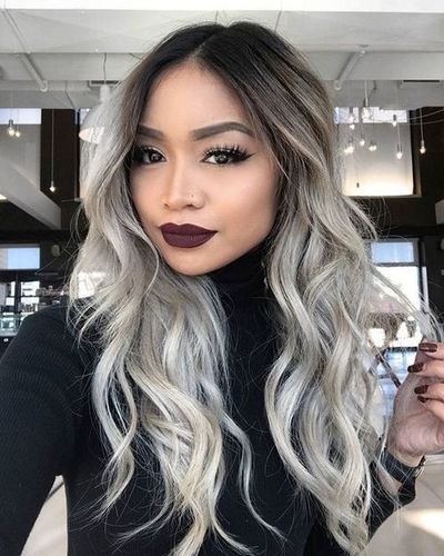 White Brown Gray Balayage Wig