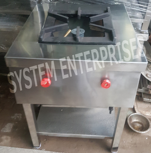 स्टेनलेस स्टील में वन बर्नर रेंज का इस्तेमाल किया गया