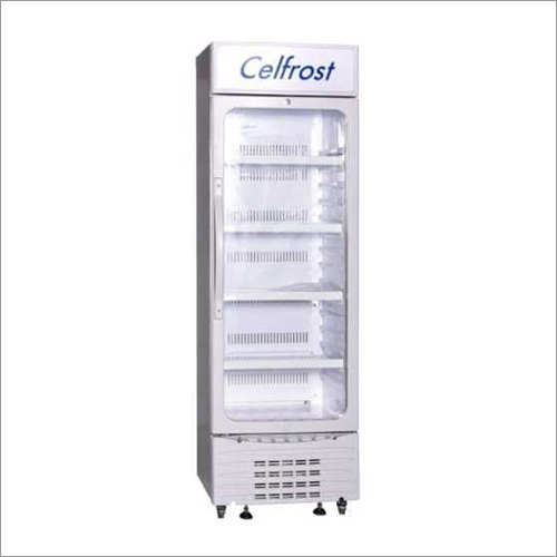 Vertical Visi Cooler - 400 Ltr Capacity, Stainless Steel Material, 24 x 24 x 78 Inch Dimensions, Energy Efficient Design - Clear View Glass Door, Portable With 4 Shelves