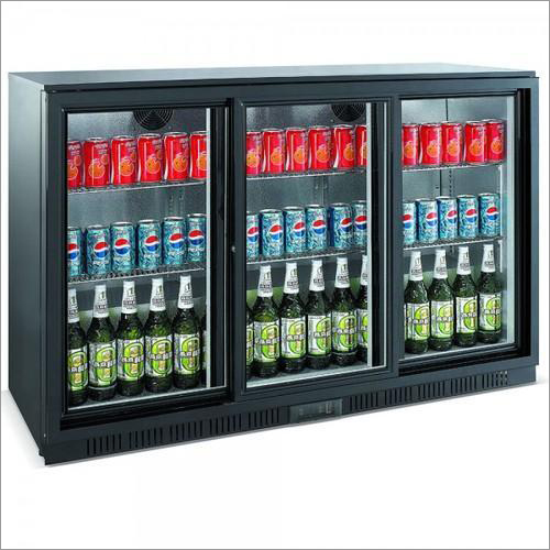 Glass Door Back Bar Cooler - Stainless Steel, 15.7 x 16.9 x 22.0 mm | Durable Design, Electric Power Source, Organized Storage Compartments