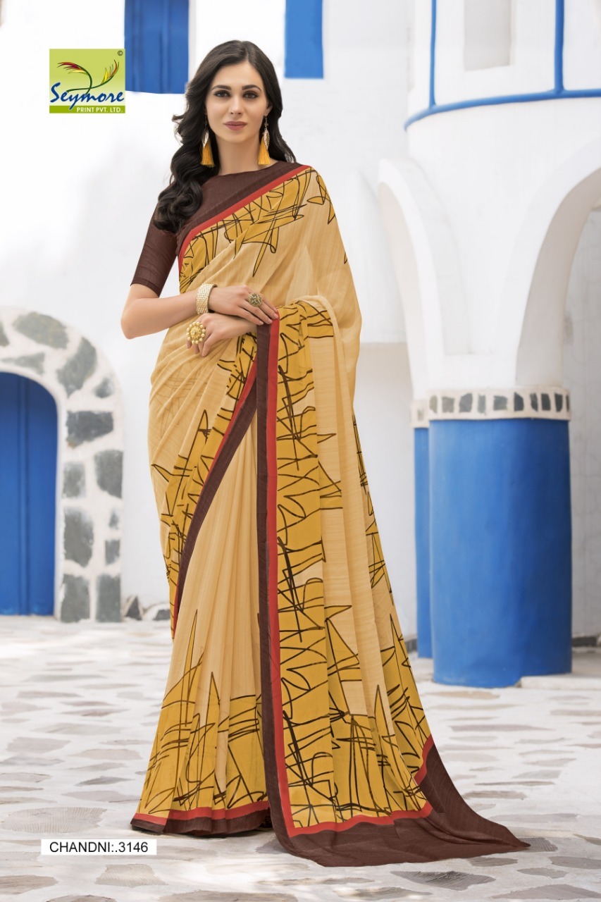 Pink Georgette Printed Saree