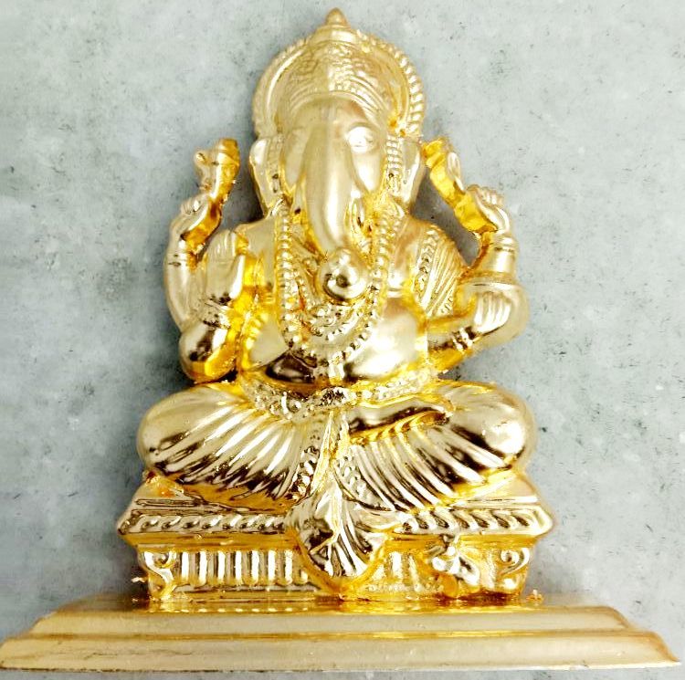 Gold Leafing On Ganeshji