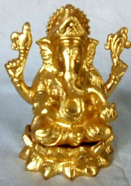 Gold Leafing On Ganeshji