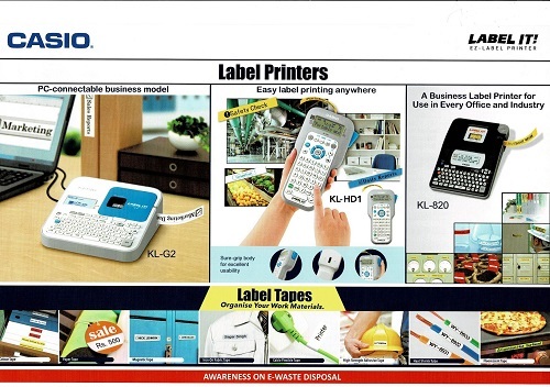 Casio Kl-g2 Label Printer - 67.5x202x212 Mm, Electrically Powered, 850 G | High-speed 20mm/sec Printing, Durable Design, Auto Cutter With Half-cut Function