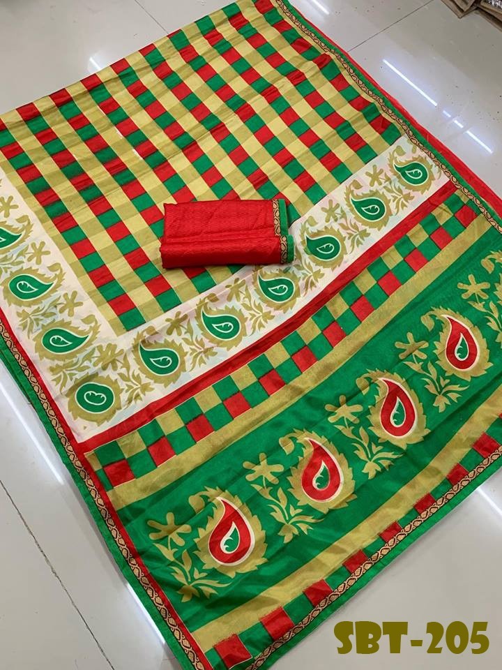 Soft Light Silk Sarees - Cotton Silk Fabric, 5.5 Mtr Length, Multi-color, Printed Design With Zari Work | Traditional Indian Style
