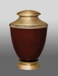 Silver Brick Red Cremation Urn