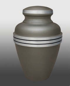 Silver Brick Red Cremation Urn