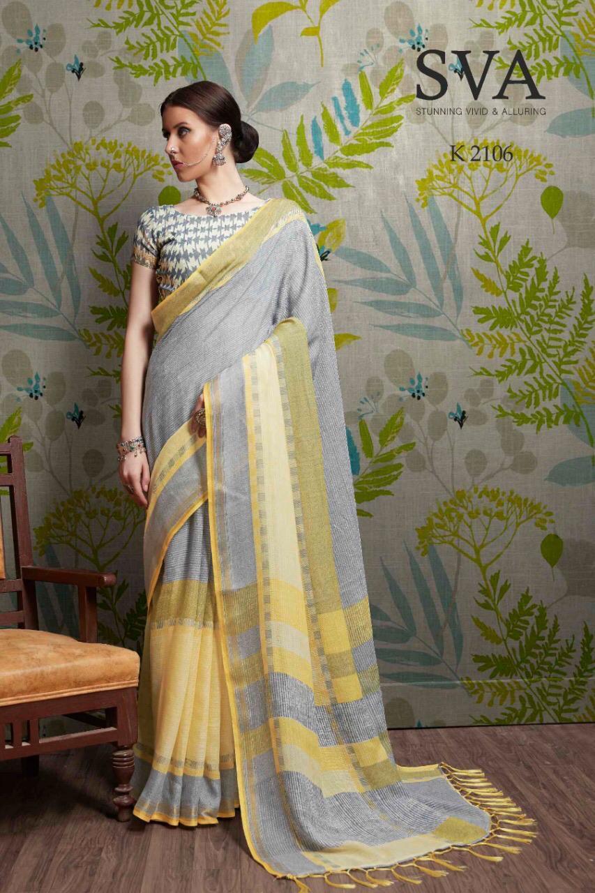 Multy Pure Linen Plain Saree