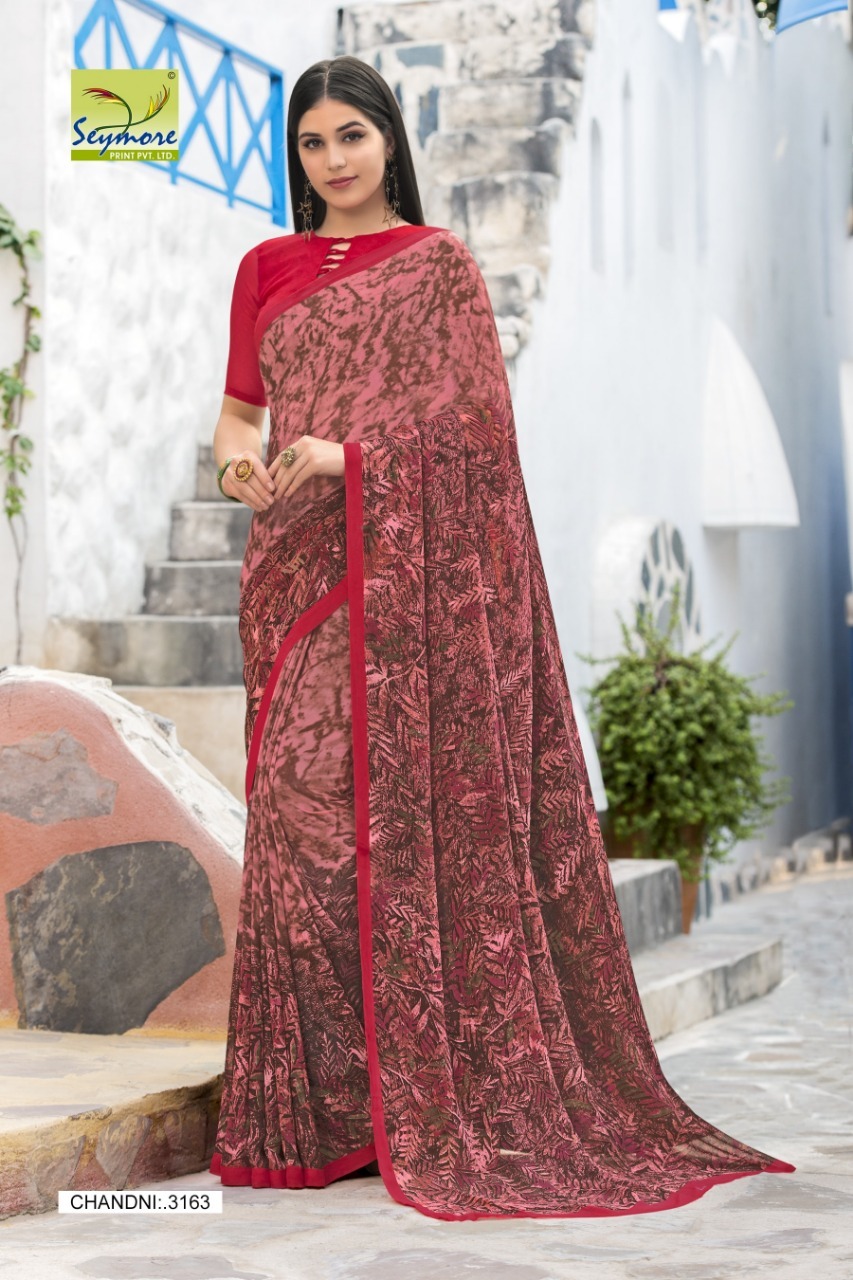 Blue Georgette Printed Saree