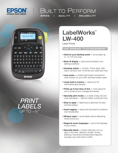 Epson Label Printer Lw-400 - Attributes: Attractive Design
