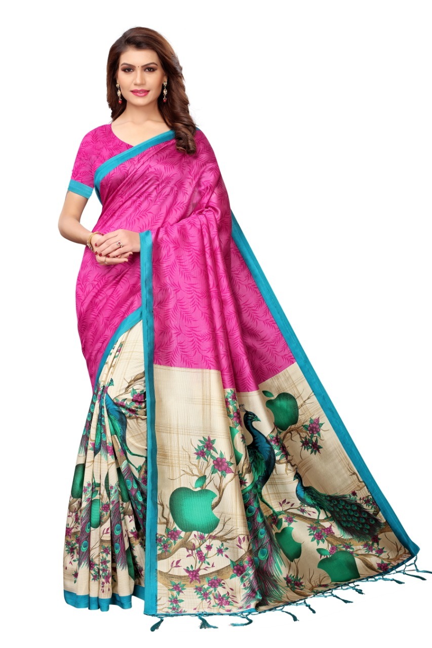 Mysore Silk Saree - 5.5 Mtr Length, Multi Color | Art Silk, Printed Pattern, Patch Work