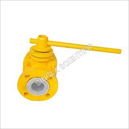 MS PTFE Lined Ball Valves - Steel, Size 25 NB to 80 NB, Temperature FEP Max 1800C, PFA Max 2000C | Chemical Laboratory, Industrial Application, ANSI Flange Connections