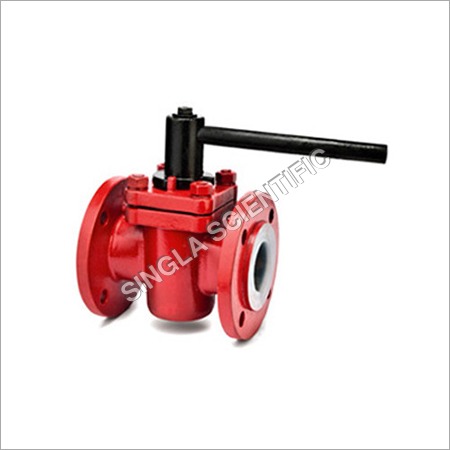 Lined Plug Valves - Steel, Size 25 NB to 80 NB, FEP Max 1800°C, PFA Max 2000°C, ANSI B 165 Flange Connection, Spark Tested at 15 KVA, Hydro Testing for Safety