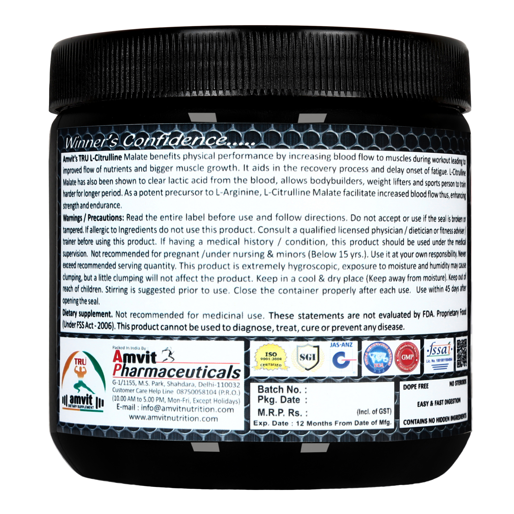 L Citrulline Dosage Form: Powder