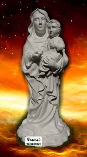 Mother Mary Statue - 4.5ft Artificial, Casting Technique | Easy to Clean, Lightweight, Moisture Proof, UV Resistant, Washable, Water Resistant