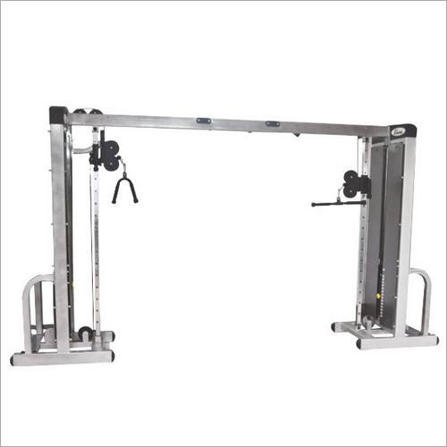 Cable Crossover Machine - Steel, L x W x H, Silver | 200 kg Weight Capacity, Double Pulley System, 2 m Cable Length, 1 Year Warranty