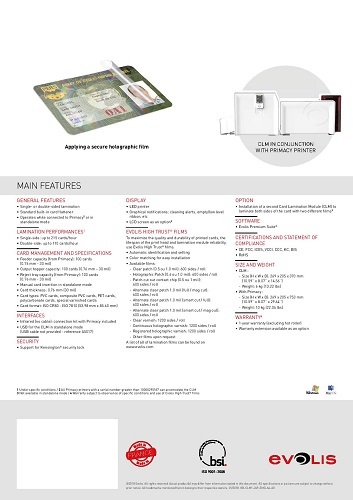 Clm - Card Lamination Module (The Ideal Module For Laminating And Protecting Your Cards) Application: Printing