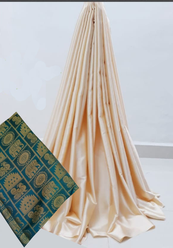 Satin World - Art Silk Saree 5.5 Mtr With Blouse 0.8 Mtr | Multi-color, Plain Pattern, Ideal For Fashion Enthusiasts
