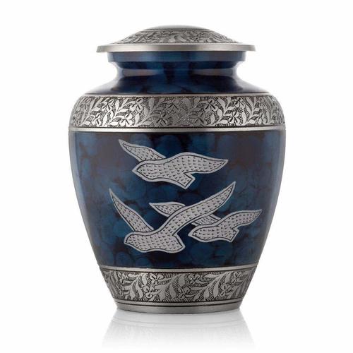 गोइंग होम ब्लू एल्युमिनियम फ्यूनरल अर्न