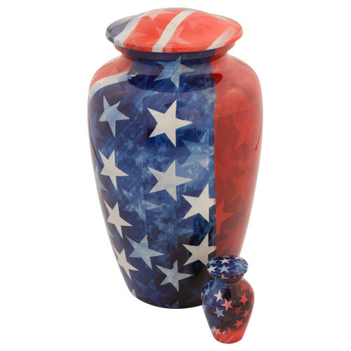 American Flag Aluminum Urn By Brassworld India