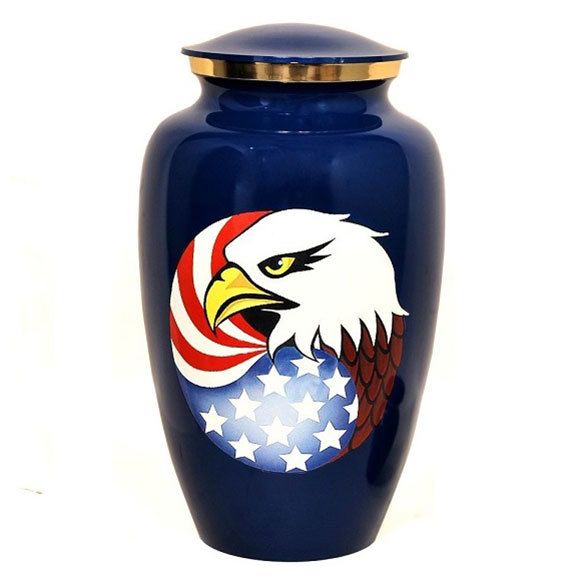 American Flag Aluminum Urn By Brassworld India