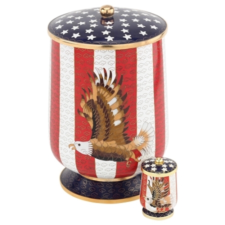 American Flag Aluminum Urn By Brassworld India