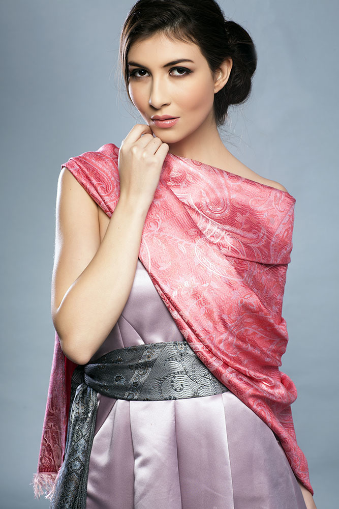Many Silk Jacquard Shawls
