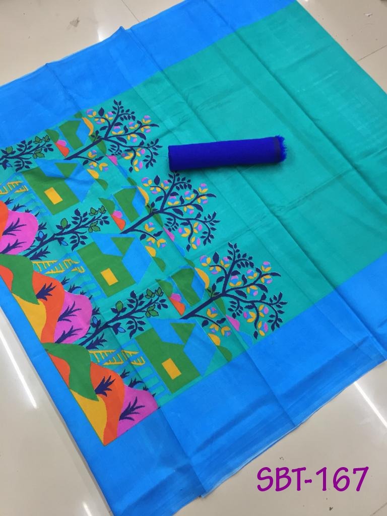 Printed Art Silk Saree - Chiffon Fabric, 5.5 Mtr Length, Multi-color With Zari Work | Elegant Printed Design, Blouse Length 0.8 Mtr