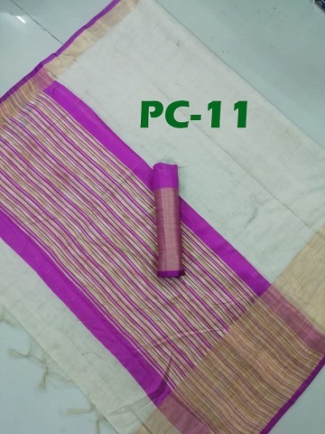 Description Soft Saree - Cotton Silk, 5.5 Mtr Length, Hara, Pila, Yellow, Blue, Black | Soft Fabric, Includes 0.8 Mtr Blouse Piece