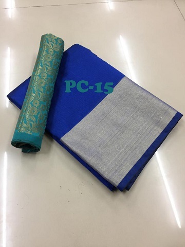 Plain Saree - Silk Saree 5.5 Mtr Length, 0.8 Mtr Blouse | Cotton Silk Material, Multi-color, Printed Pattern, Versatile Style