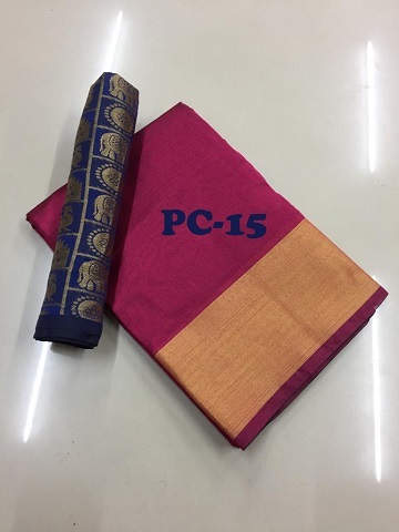 Plain Saree - Silk Saree 5.5 Mtr Length, 0.8 Mtr Blouse | Cotton Silk Material, Multi-color, Printed Pattern, Versatile Style