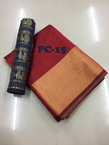 Plain Saree - Silk Saree 5.5 Mtr Length, 0.8 Mtr Blouse | Cotton Silk Material, Multi-color, Printed Pattern, Versatile Style