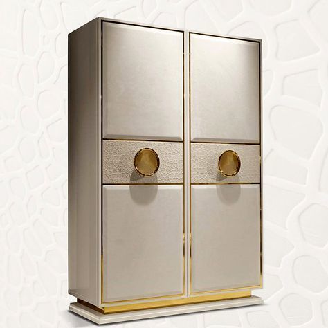 Solid Wood Modular Wardrobe - Solid Wood, Folding Door With Lacquer Finish | Antique Indian Style, No Assembly Required, Glass Elements