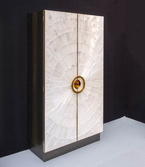 Solid Wood Modular Wardrobe - Solid Wood, Folding Door With Lacquer Finish | Antique Indian Style, No Assembly Required, Glass Elements