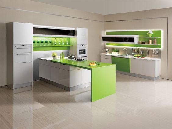 German Acrylic High-gloss Modular Kitchen No Assembly Required