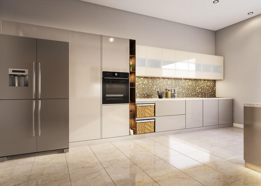 German Acrylic High-gloss Modular Kitchen No Assembly Required