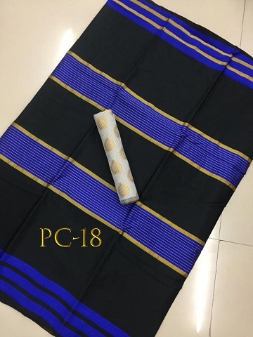 Fancy Top Dyed Saree - Cotton Silk Fabric 5.5 Mtr Length 0.8 Mtr Blouse | Black White Marun Dark Black Printed With Zari Work